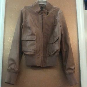 Brown jacket leather material